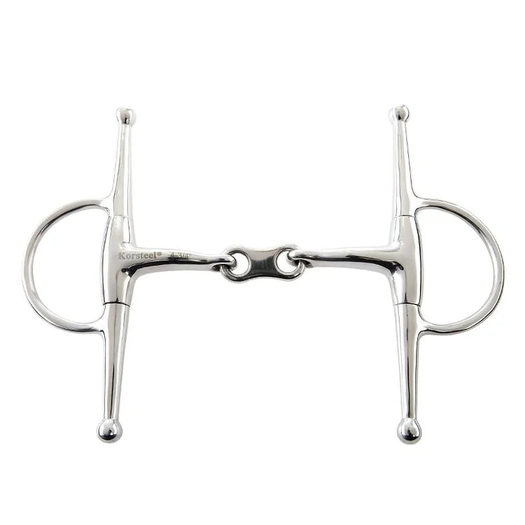 Korsteel Stainless Steel French Link Full Cheek Eggbutt Snaffle Bit