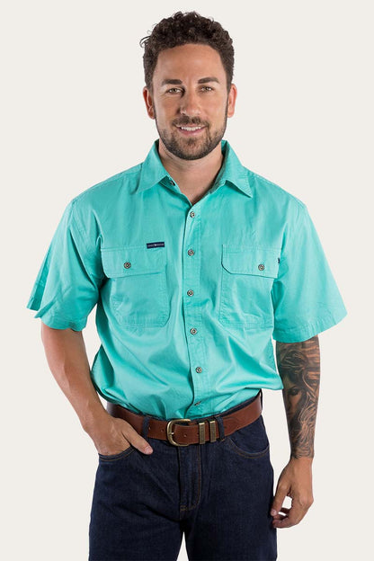 Ringers Western Lake Argyle Mens Short Sleeve Full Button Work Shirt
