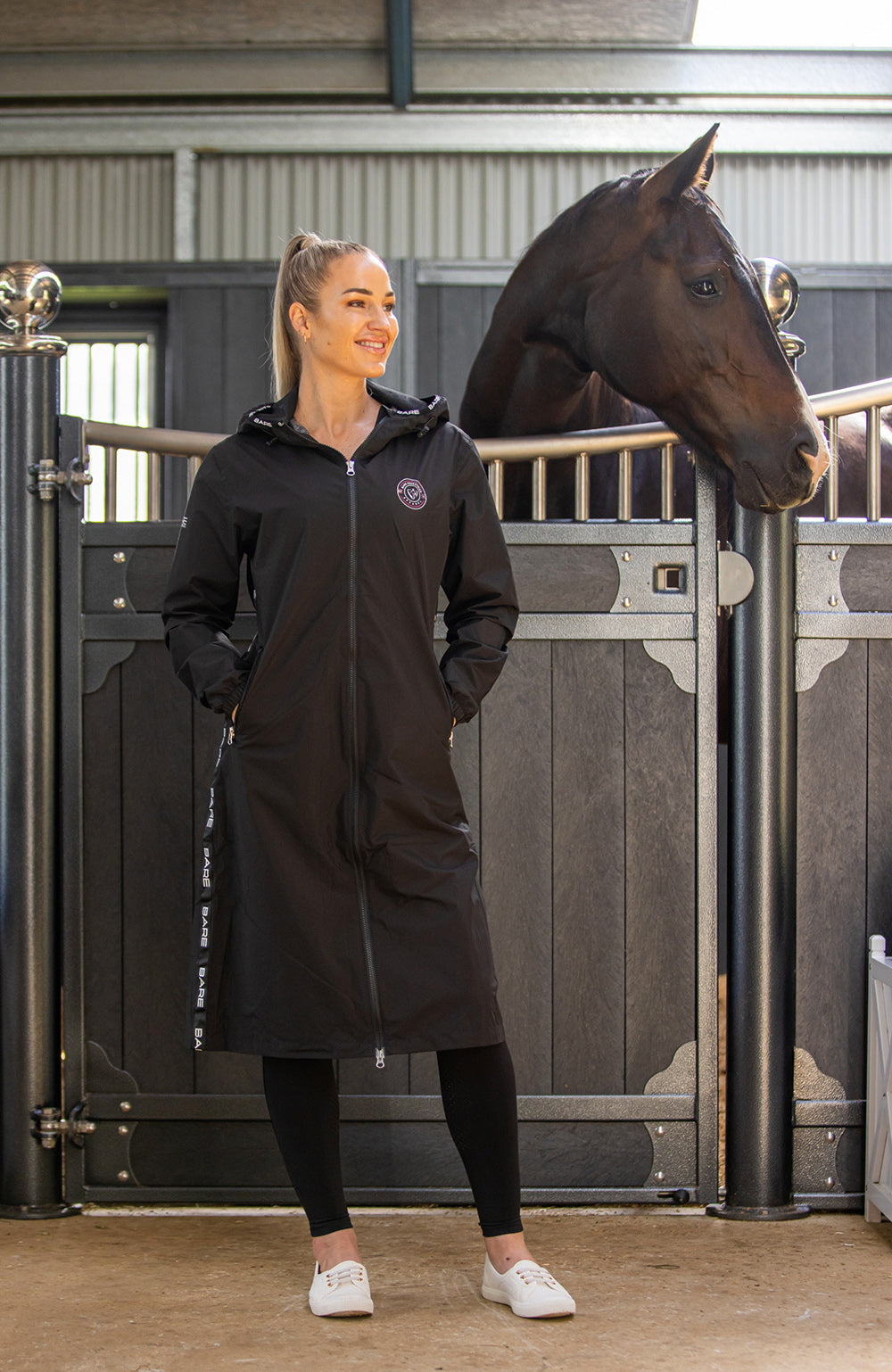 BARE Equestrian Candace Lightweight Waterproof Long Jacket (Mesh Lined)