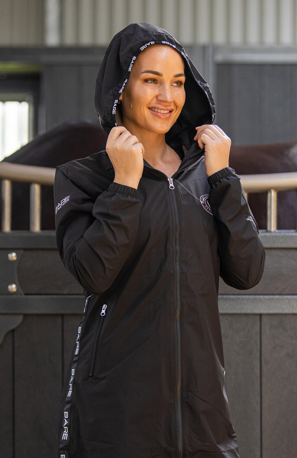 BARE Equestrian Candace Lightweight Waterproof Long Jacket (Mesh Lined)