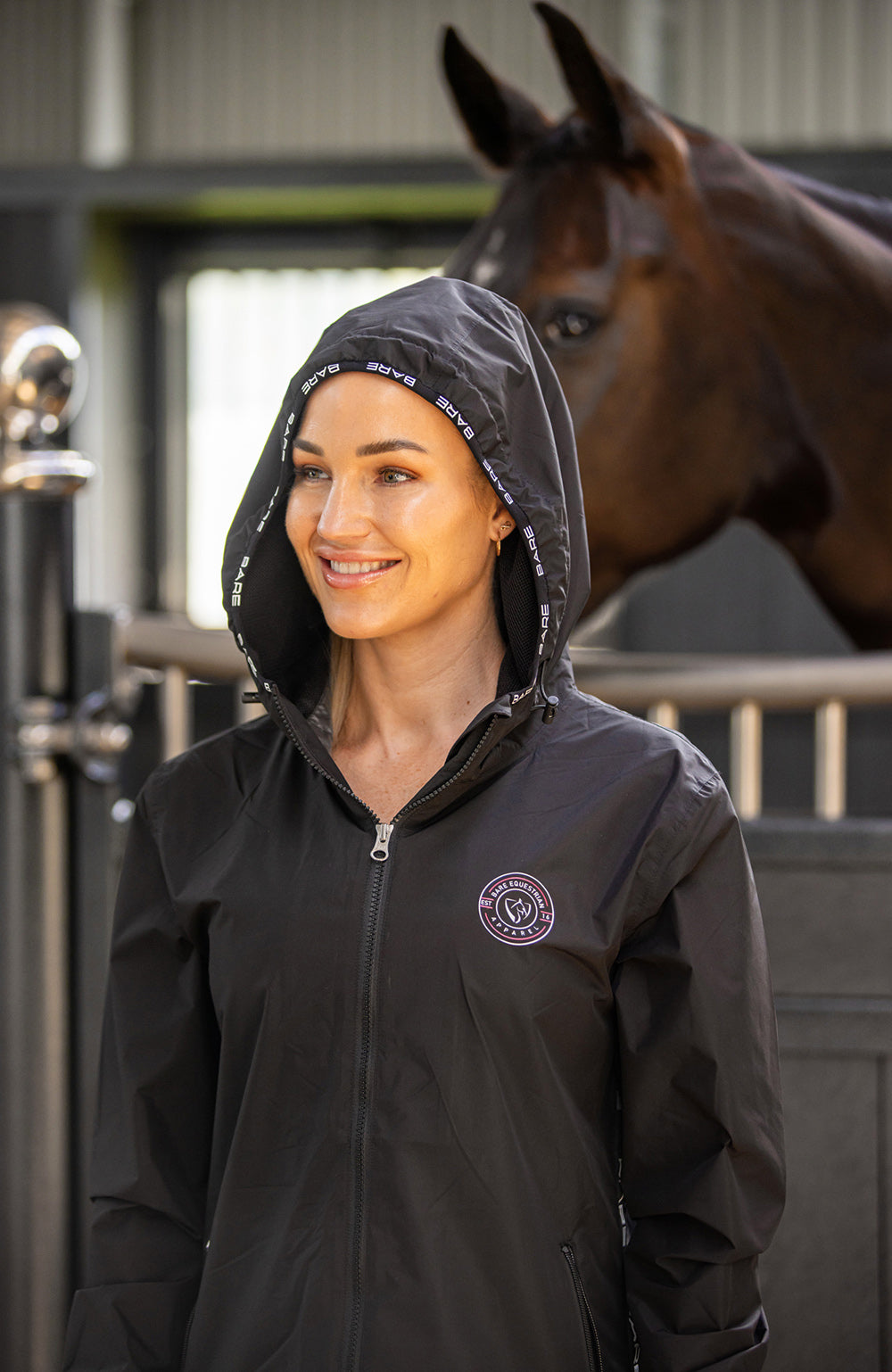 BARE Equestrian Candace Lightweight Waterproof Long Jacket (Mesh Lined)