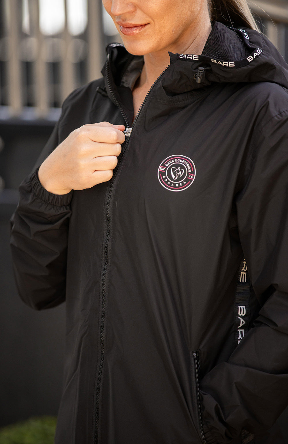 BARE Equestrian Candace Lightweight Waterproof Long Jacket (Mesh Lined)