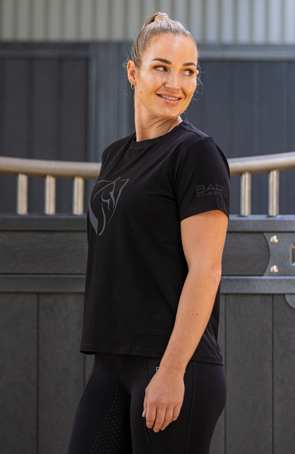 BARE Equestrian Black Logo T-Shirt