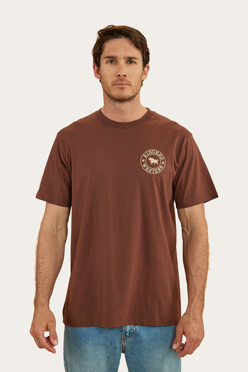 Ringers Western 
Signature Bull Mens Loose Fit T-Shirt - Chocolate/Dark Sand