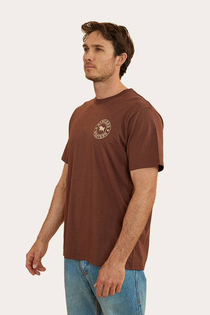 Ringers Western 
Signature Bull Mens Loose Fit T-Shirt - Chocolate/Dark Sand