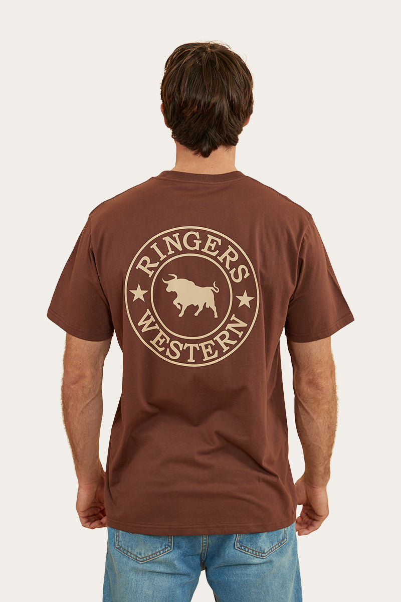 Ringers Western 
Signature Bull Mens Loose Fit T-Shirt - Chocolate/Dark Sand