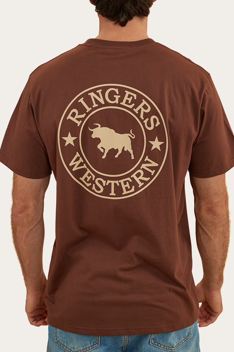 Ringers Western 
Signature Bull Mens Loose Fit T-Shirt - Chocolate/Dark Sand