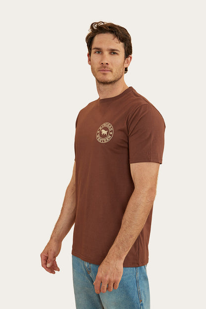 Ringers Western 
Signature Bull Mens Classic Fit T-Shirt - Chocolate/Dark Sand