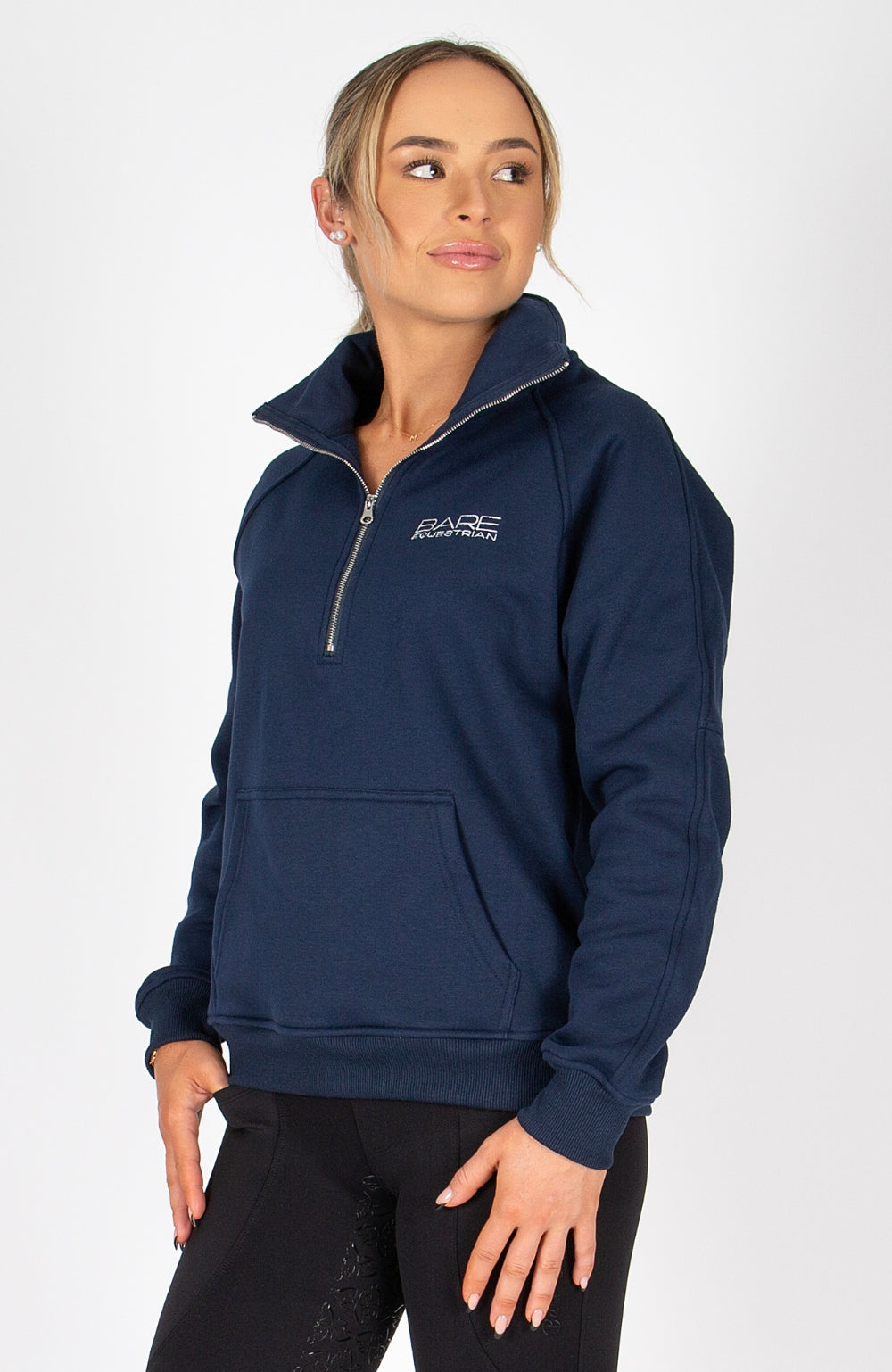 BARE Equestrian Quarter Zip Teddy Pullover Sweater
