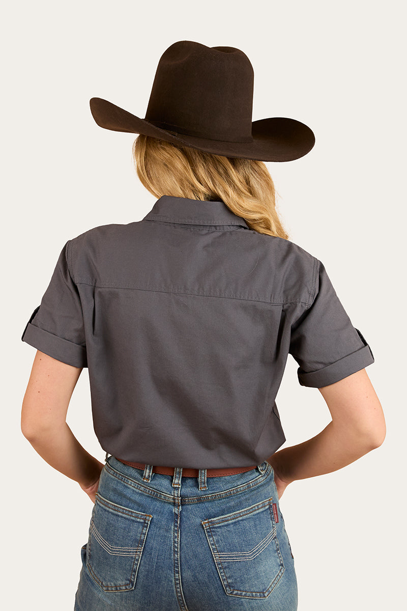 Ringers Western Jules Womens Half Button Short Sleeve Work Shirt