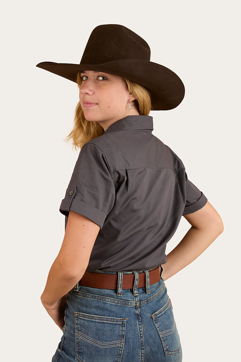 Ringers Western Jules Womens Half Button Short Sleeve Work Shirt