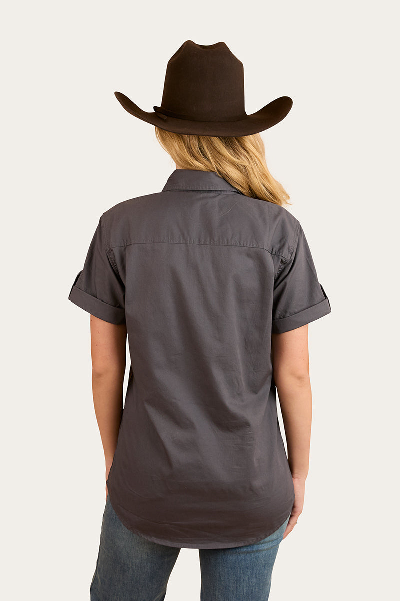 Ringers Western Jules Womens Half Button Short Sleeve Work Shirt