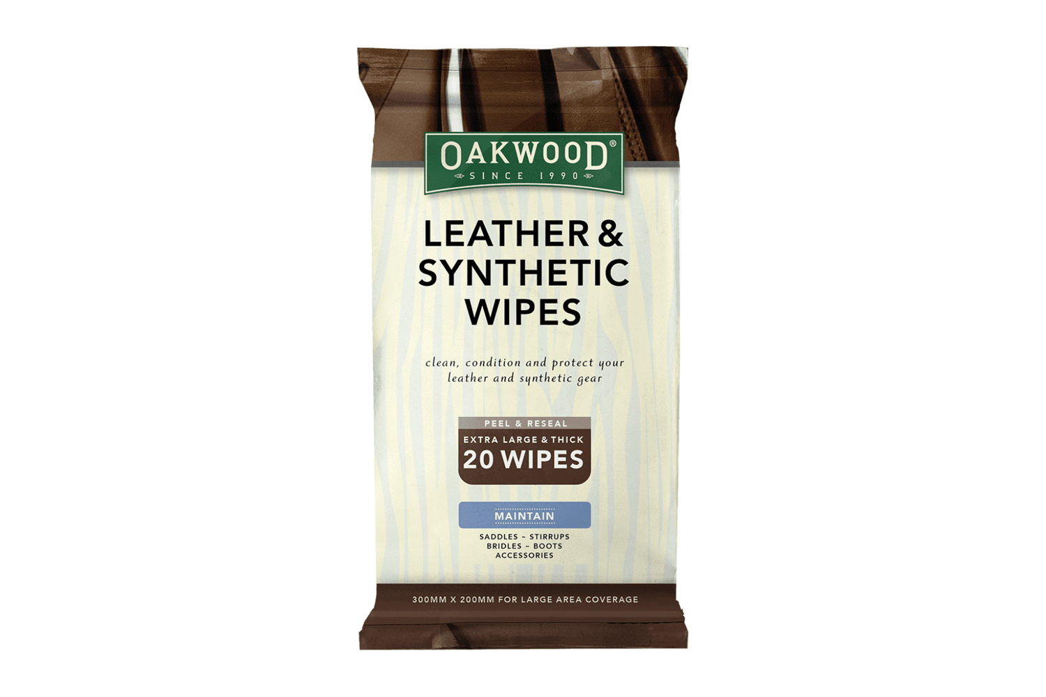 Oakwood Equine Leather and Synthetic Wipes 20PK