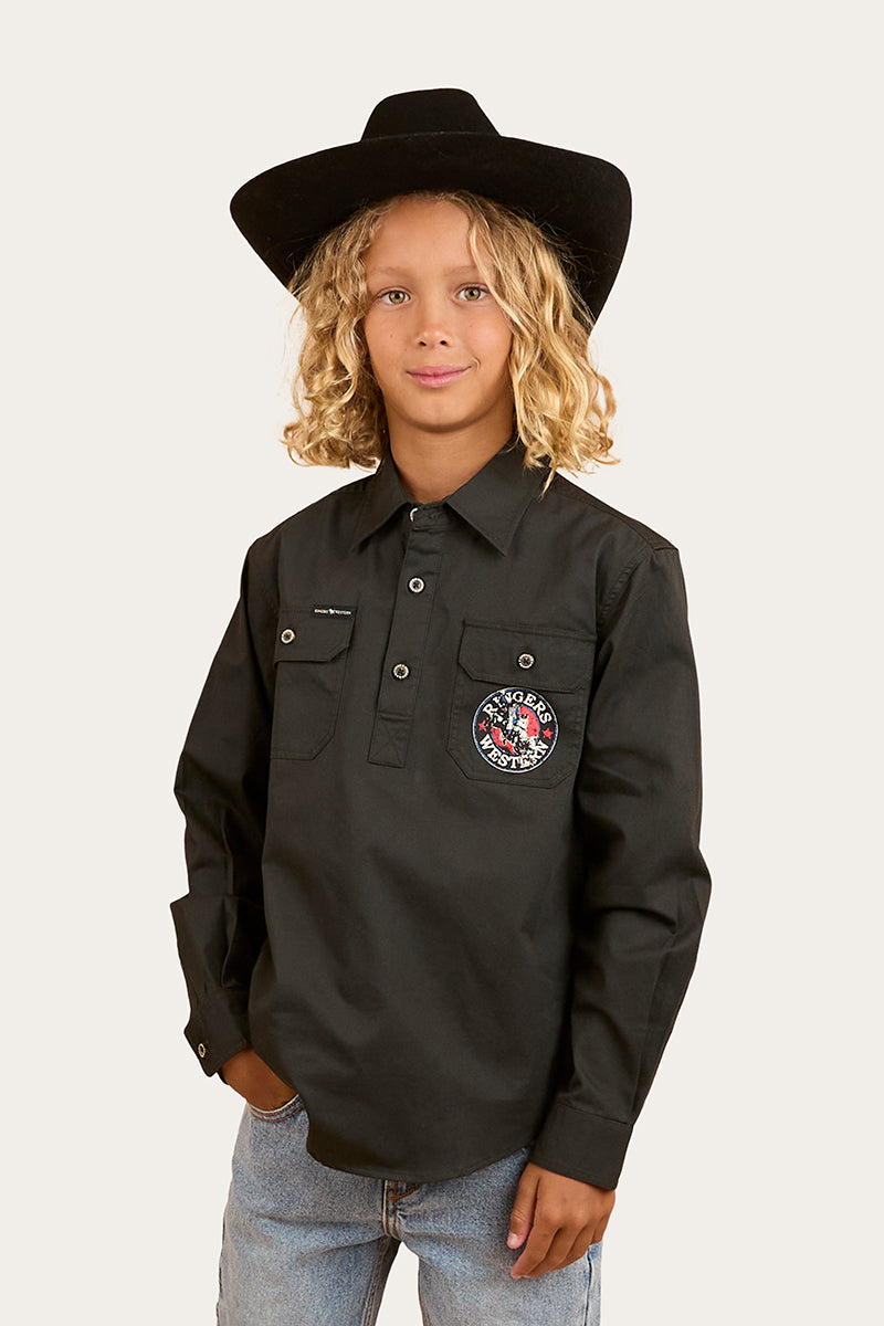 Ringers Western 8 Seconds Bucking Bull Work Shirt
