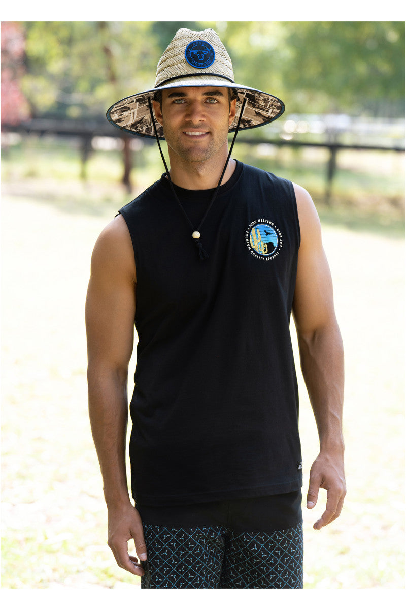 Pure Western Rodeo Print Hat Royal Blue