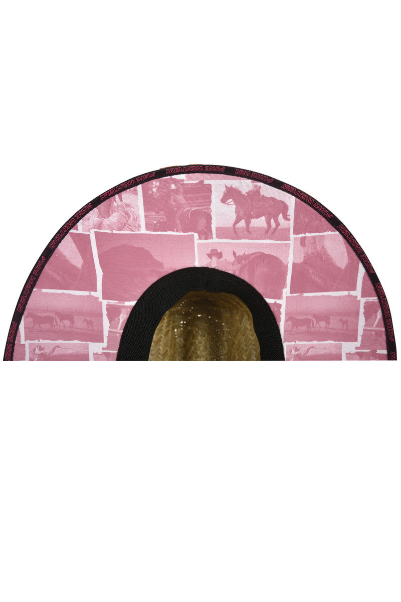 Pure Western Rodeo Print Hat Fuchsia