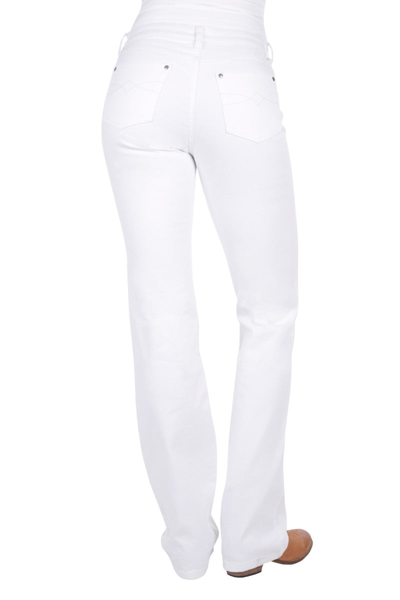 Riding Boot Cut Jean - White