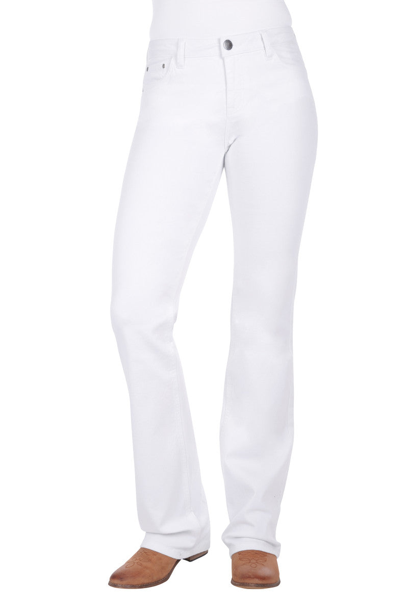 Riding Boot Cut Jean - White