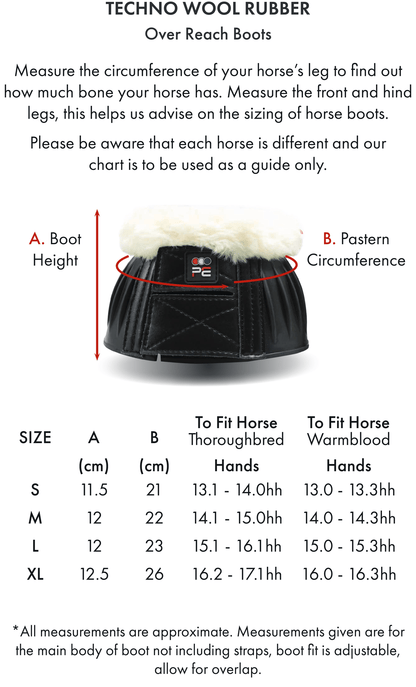 Premier Equine Techno Wool Rubber Bell Over Reach Boots