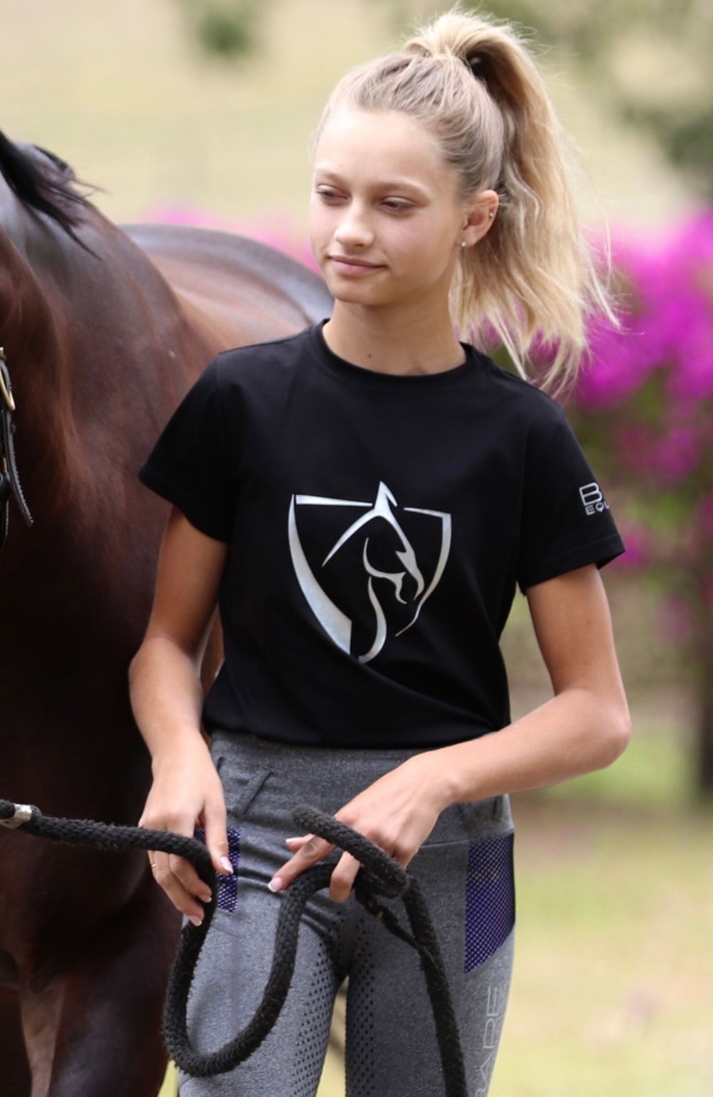 BARE Equestrian Youth Silver Logo T-Shirt