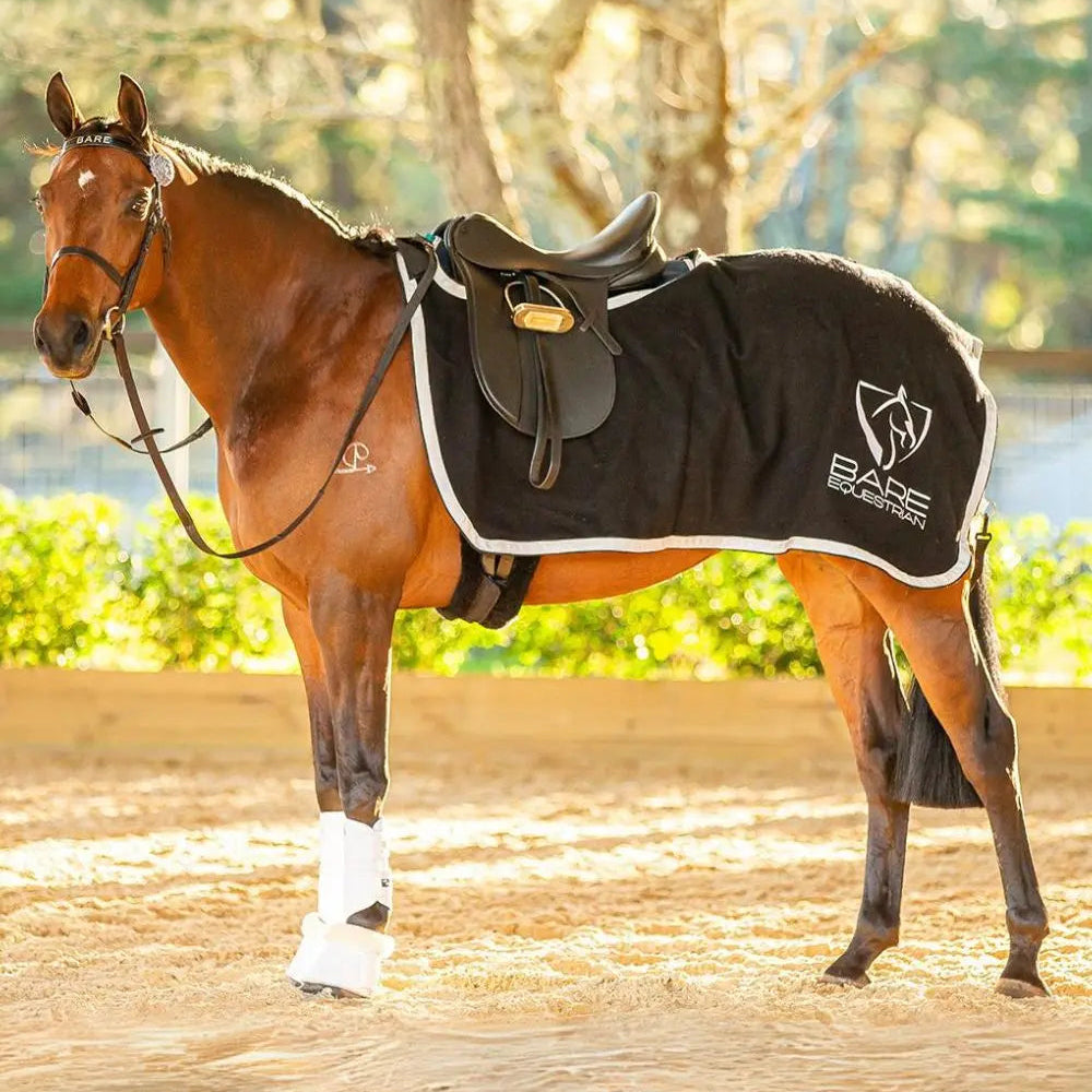 BARE Equestrian Bespoke Australian Made Woollen Quarter Sheet - Black