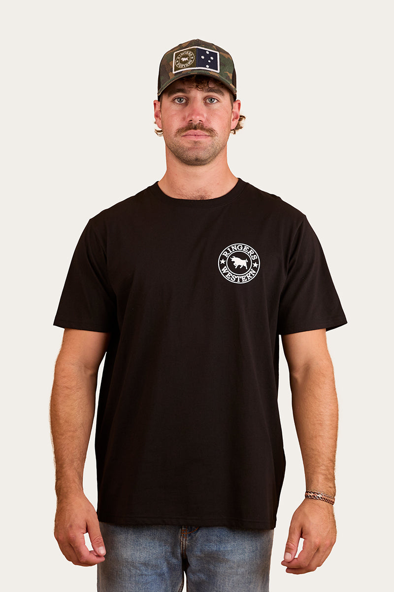 Ringers Western 
Signature Bull Mens Loose Fit T-Shirt - Black/White