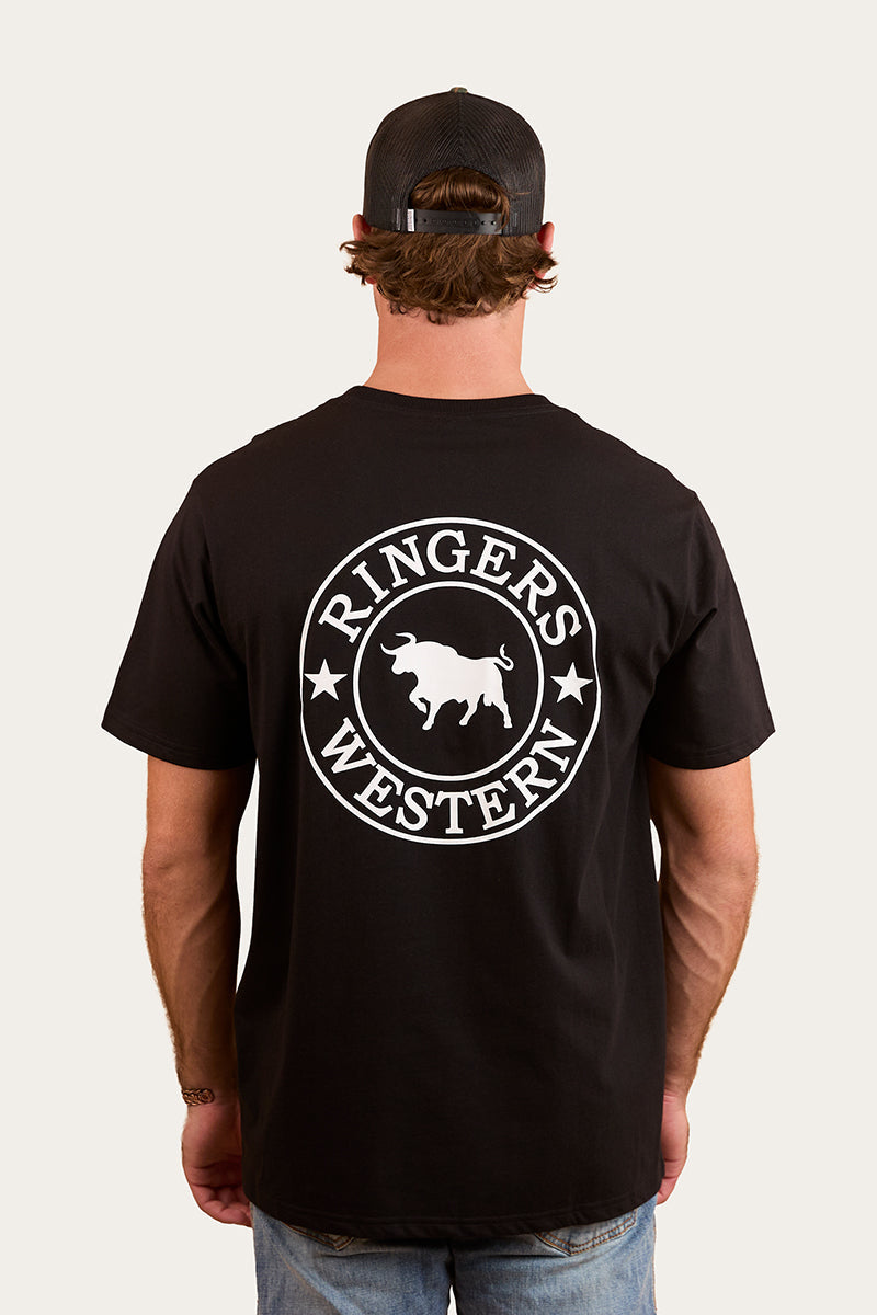 Ringers Western 
Signature Bull Mens Loose Fit T-Shirt - Black/White