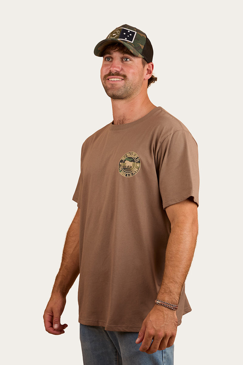 Ringers Western 
Signature Bull Mens Loose Fit T-Shirt - Mushroom/Camo