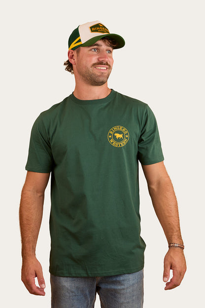 Ringers Western 
Signature Bull Mens Classic T-Shirt - Pine/Yellow