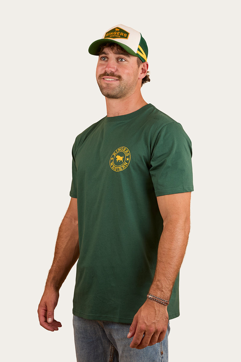 Ringers Western 
Signature Bull Mens Classic T-Shirt - Pine/Yellow