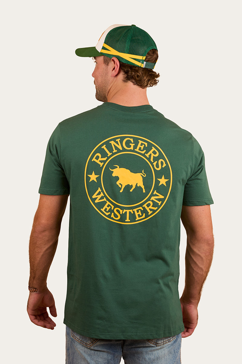 Ringers Western 
Signature Bull Mens Classic T-Shirt - Pine/Yellow