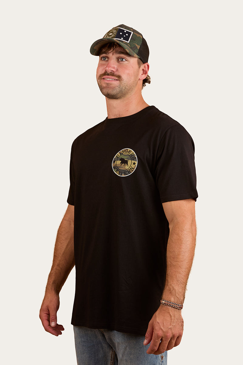 Ringers Western 
Signature Bull Mens Loose Fit T-Shirt - Black/Camo