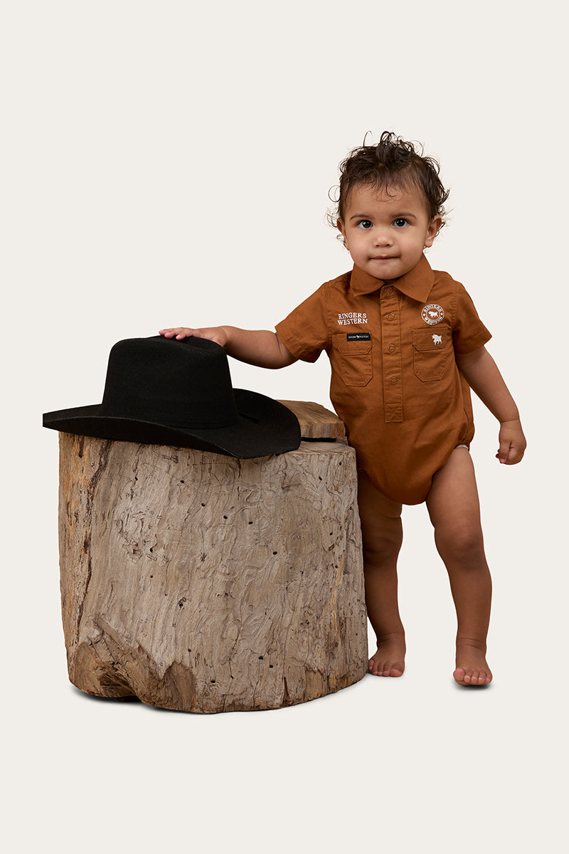 Ringers Western Ringers Babies Short Sleeve Work Shirt Romper