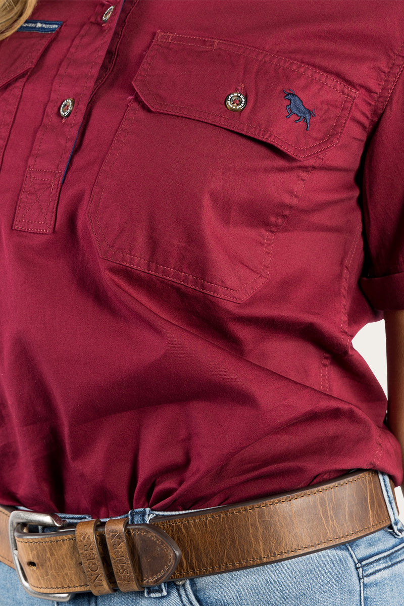 RingersWestern-Shirts_-_Work_Shirts-Womens-Jules_Womens_Half_Button_Short_Sleeve_Work_Shirt_-Burgundy-221089RW-BURG_5.jpg