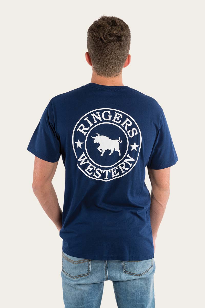 Ringers Western 
Signature Bull Mens Loose Fit T-Shirt - Navy/White