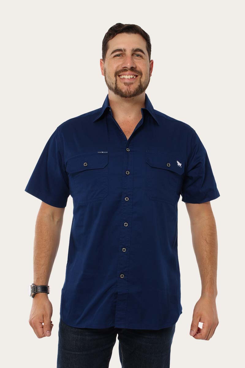 Ringers Western Lake Argyle Mens Short Sleeve Full Button Work Shirt