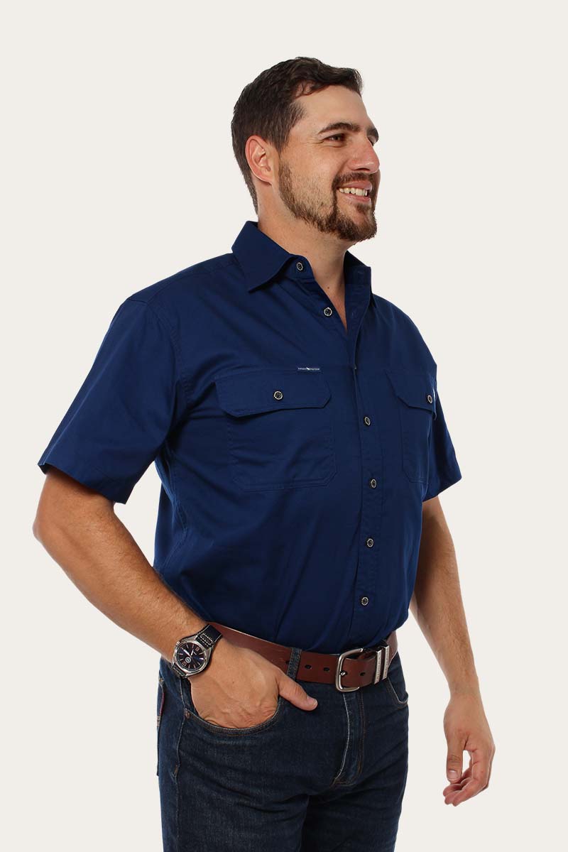 Ringers Western Lake Argyle Mens Short Sleeve Full Button Work Shirt