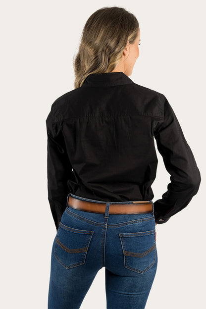 Ringers Western 
Pentecost River Womens Full Button Work Shirt - Black