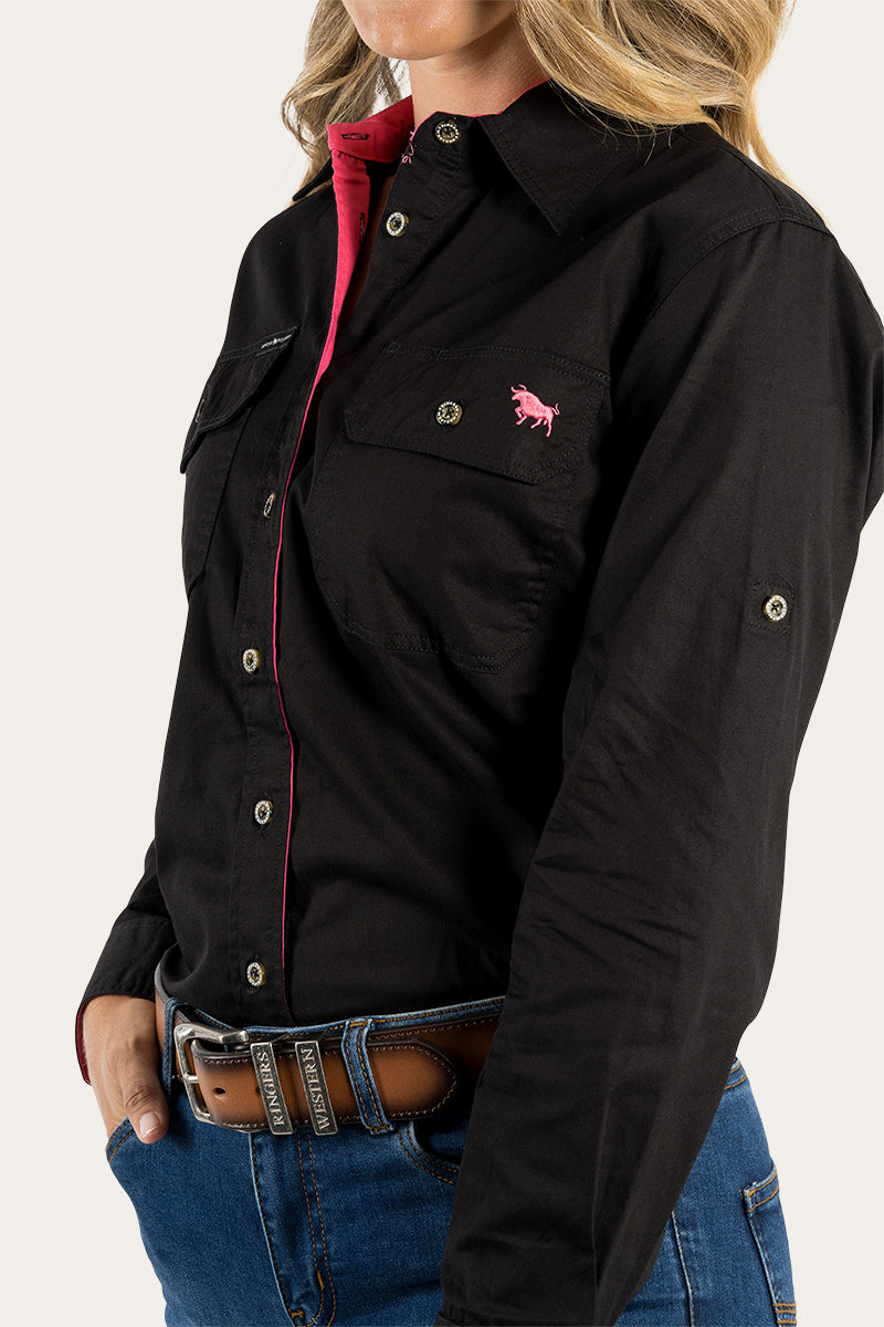Ringers Western 
Pentecost River Womens Full Button Work Shirt - Black