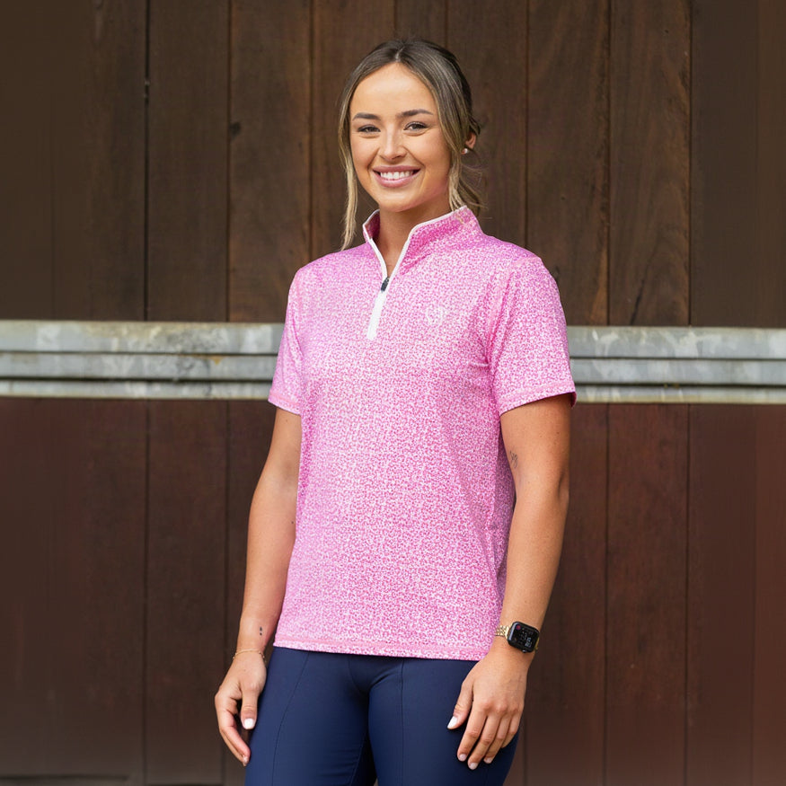 BARE Equestrian Mosaic Bloom Sunsafe Riding Shirt - Mosaic Bloom