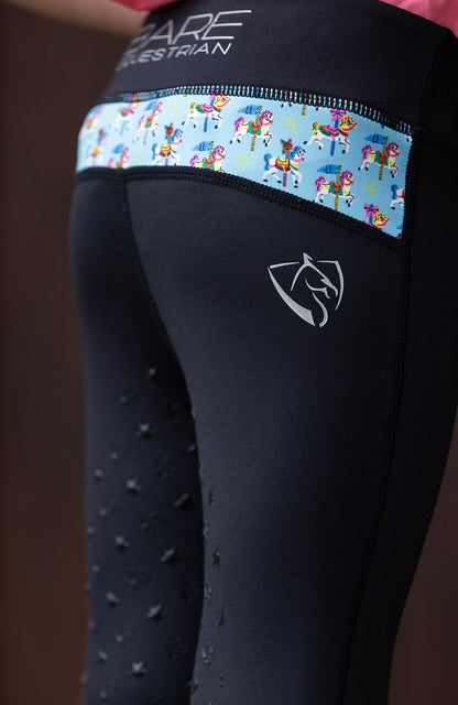BARE Equestrian Babes Performance Riding Tights - Carousel