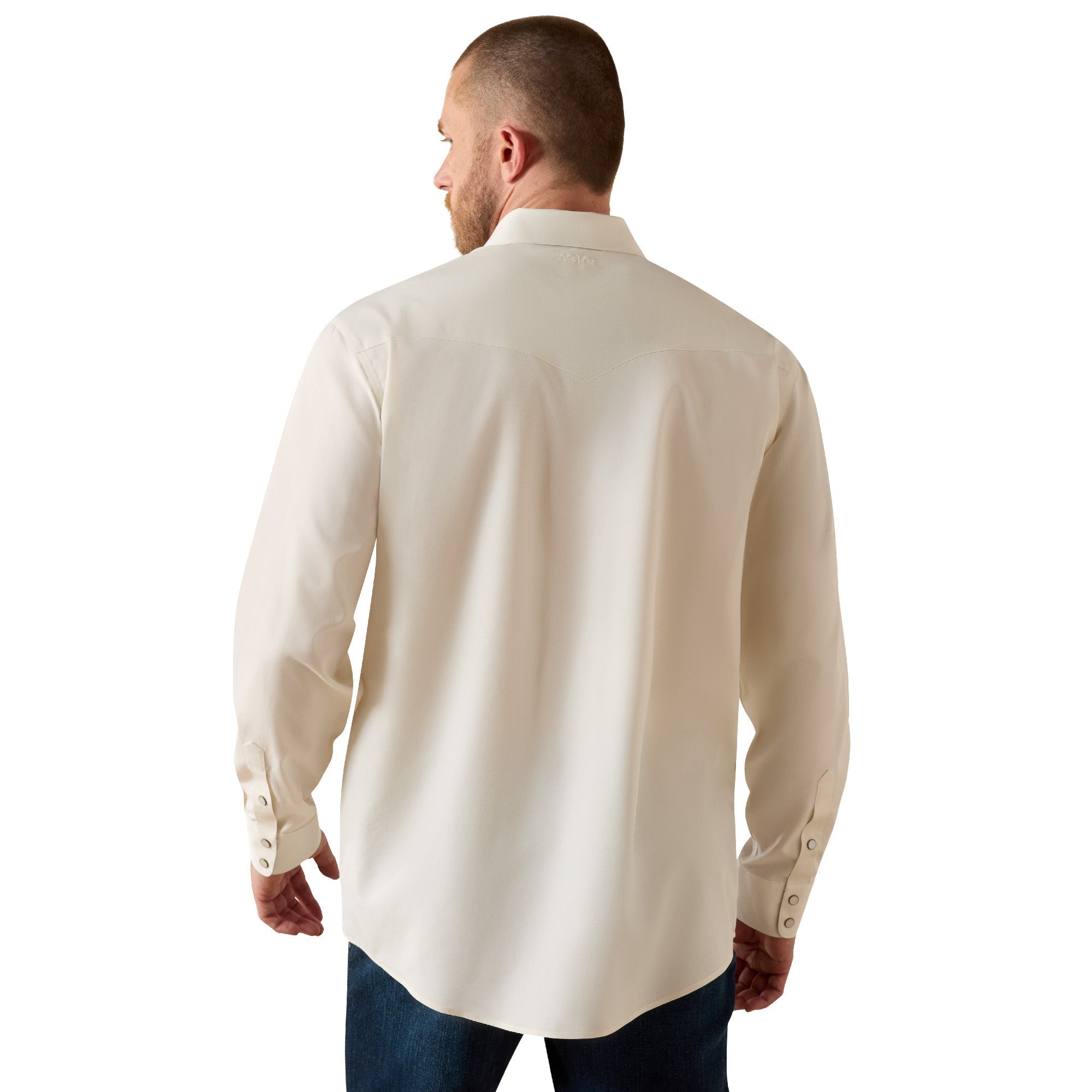 Wrinkle Free Pinpoint Oxford Classic Fit Snap Shirt - Off White