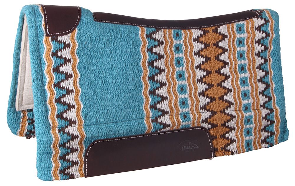 Double Hill Contoured Navajo Pad With Wool Felt Light Blue