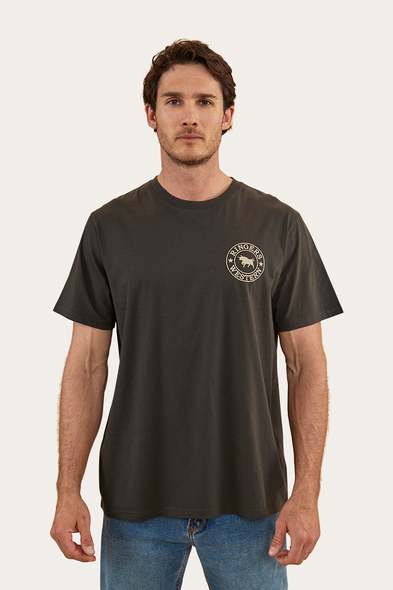 Ringers Western 
Signature Bull Mens Loose Fit T-Shirt - Charcoal/Dark Sand