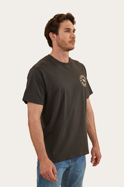 Ringers Western 
Signature Bull Mens Loose Fit T-Shirt - Charcoal/Dark Sand