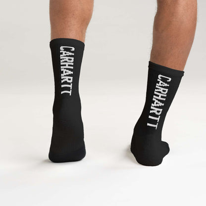 Carhartt Force Midweight Logo Short Crew Sock 3 Pack - Black
