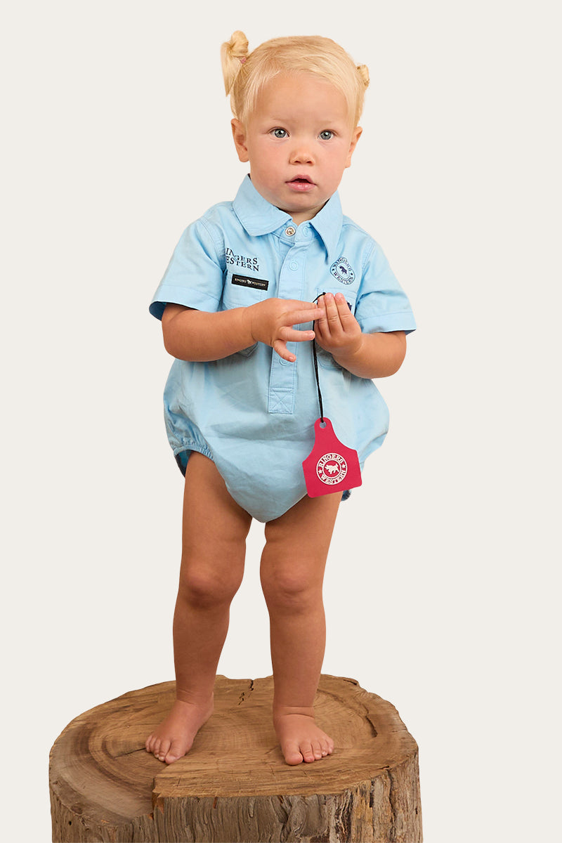 Ringers Western Ringers Babies Short Sleeve Work Shirt Romper