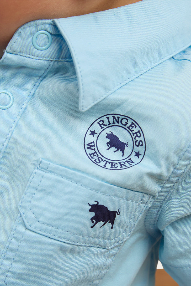 Ringers Western Ringers Babies Short Sleeve Work Shirt Romper