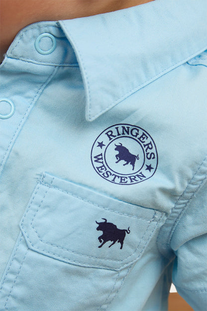 Ringers Western Ringers Babies Short Sleeve Work Shirt Romper