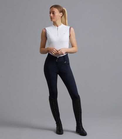 Description:Sophia Ladies Full Seat High Waist Riding Breeches_Colour:Navy_Position:1